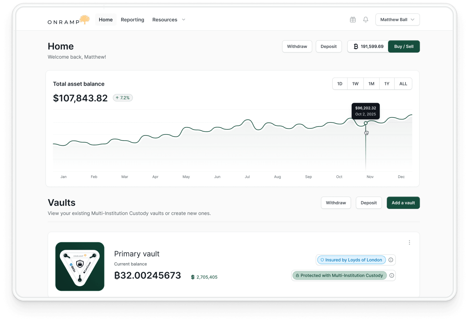 Screenshot for changelog entry: Dashboard & Wallet Enhancements