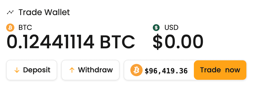 Screenshot for changelog entry: Onramp Trade