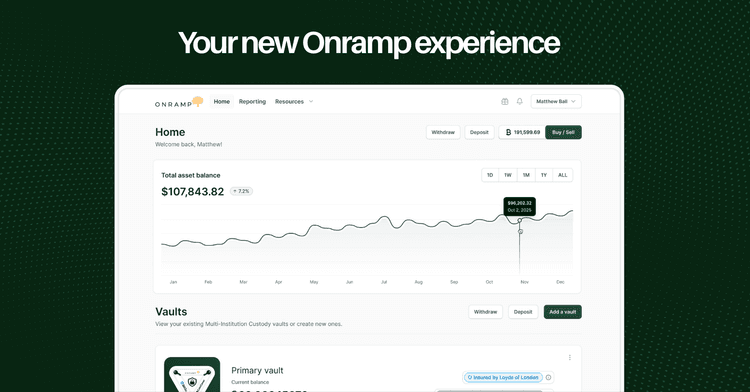 Onramp Expands Its Bitcoin Custody Platform Experience