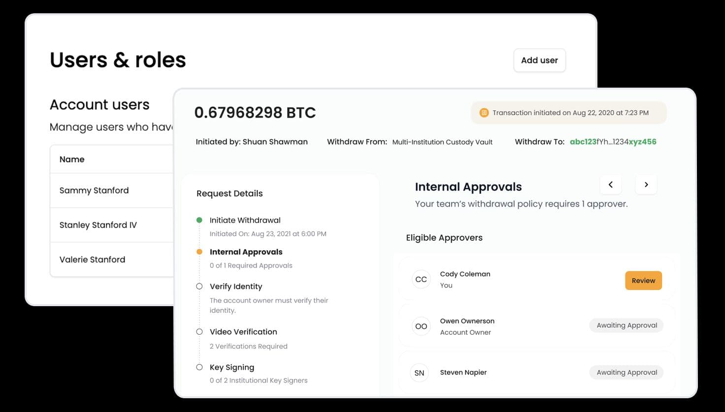 Screenshot for changelog entry: Onramp Business
